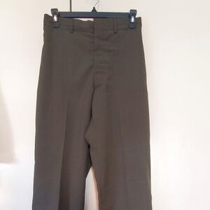 Vintage Wool-blend Military Green Trousers, 32 Reg.